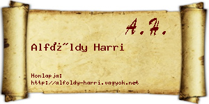 Alföldy Harri névjegykártya